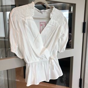 NWT Joy Joy Smocked Tie Top